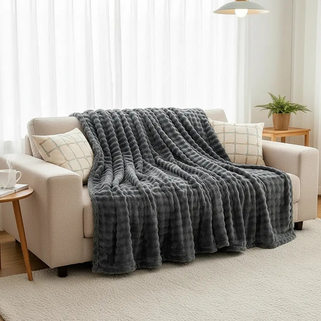 Plaid Pilou Pilou Bleu Glacier piloopiloo