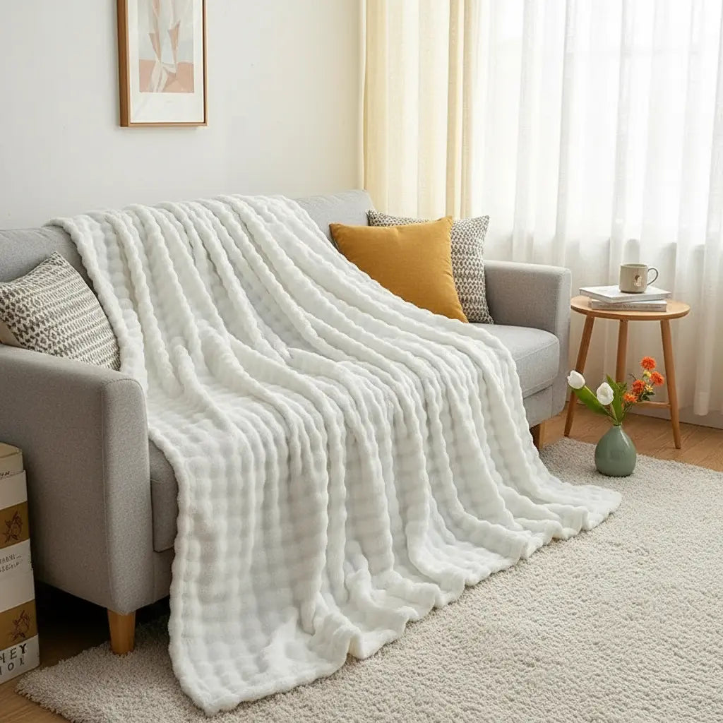 Plaid Pilou Pilou Bleu Glacier piloopiloo