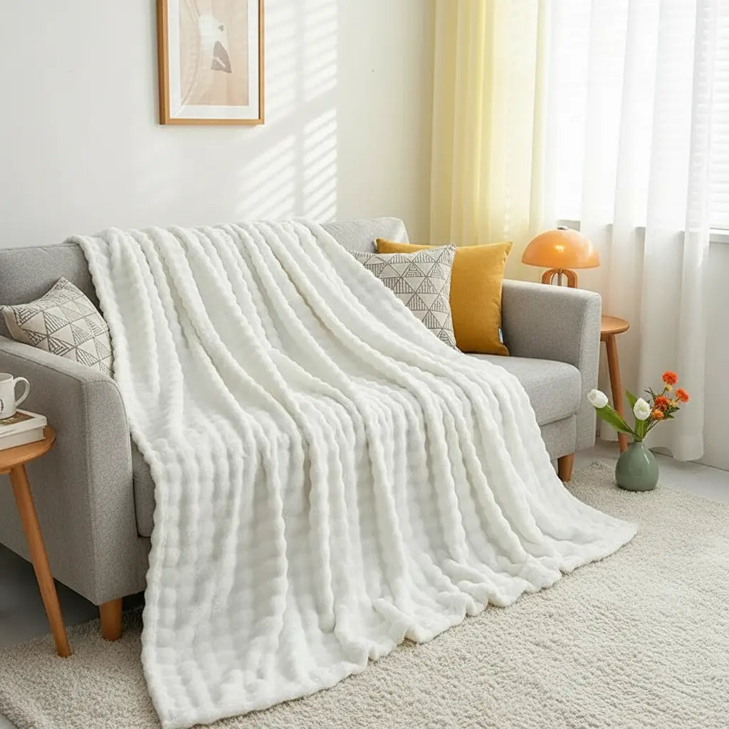 Plaid Pilou Pilou Bleu Glacier piloopiloo